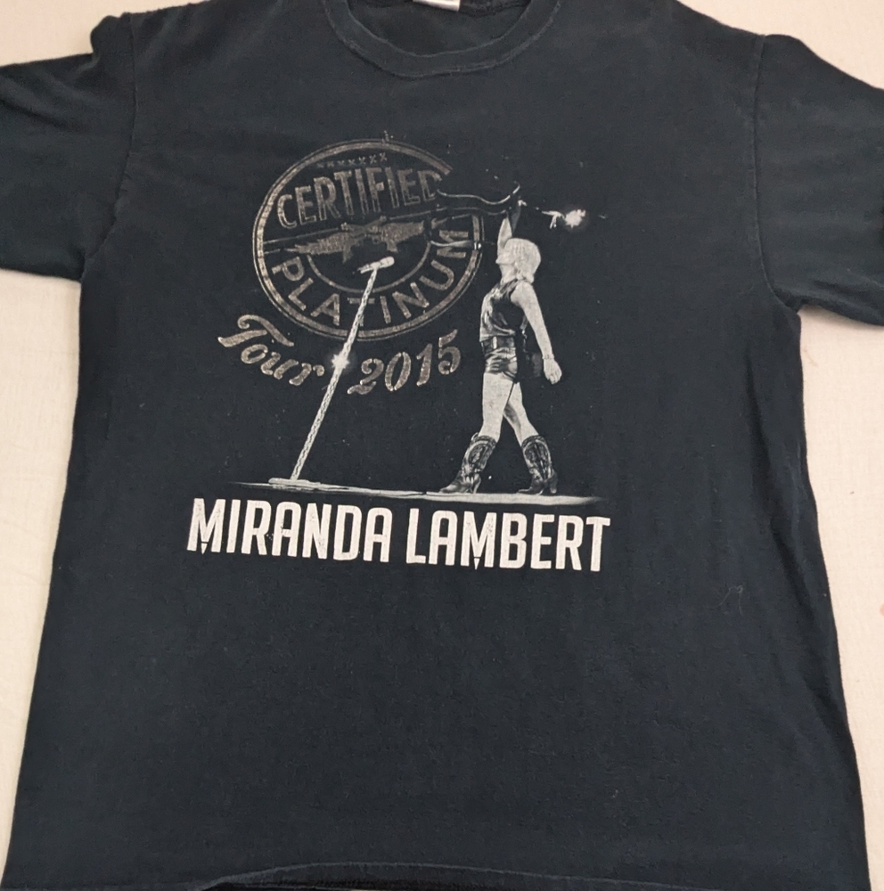 Miranda Lambert 2015 Certified Platinum Tour Concert Tee Cities/States Back Med.
